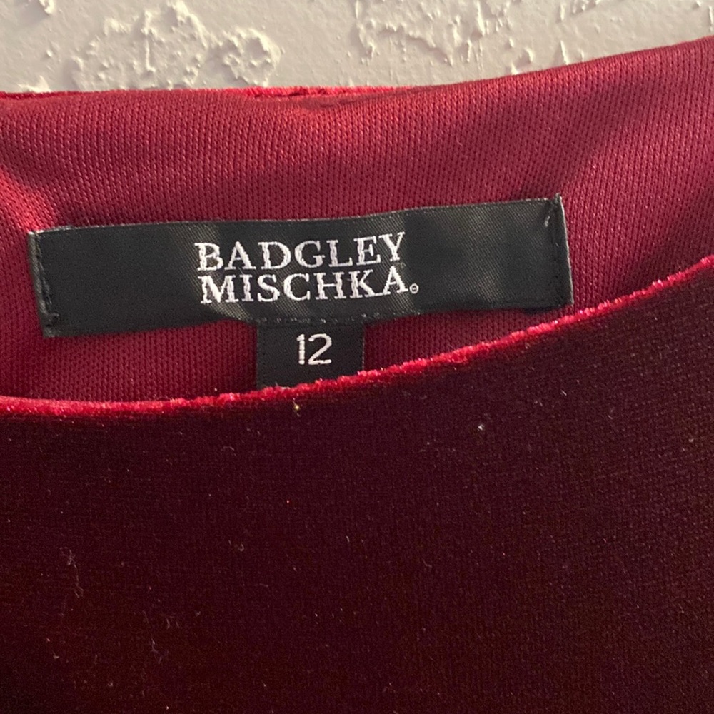 Badgley Mischka Burgundy Velvet Maxi Dress